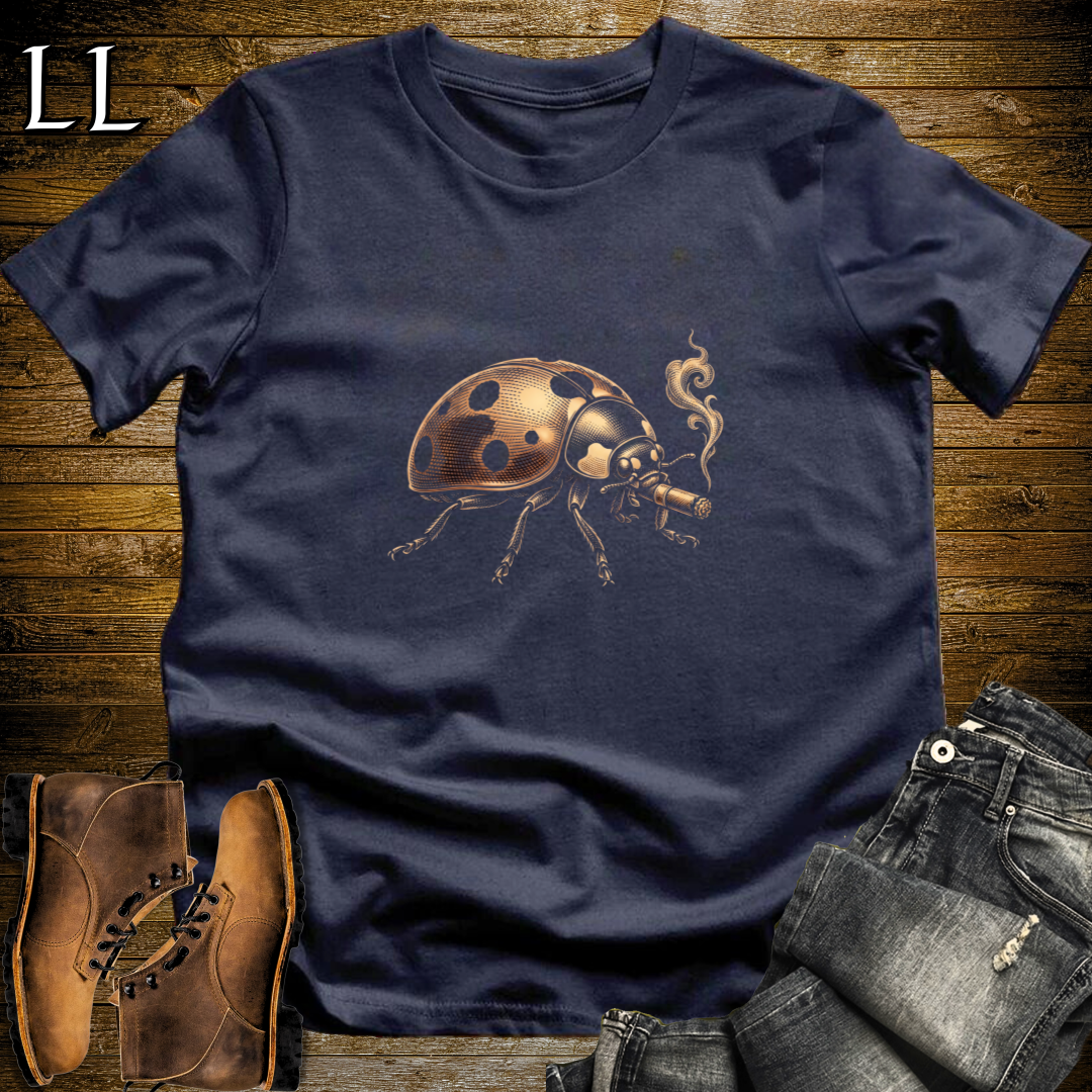Vintage Cigar Ladybug T-Shirt Navy | Cigar Lover Gift Tee