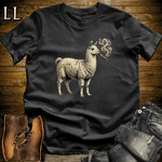 Vintage Cigar Llama T-Shirt Black | Funny Cigar Animal Tee