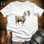 Vintage Cigar Llama T-Shirt White | Funny Cigar Animal Tee