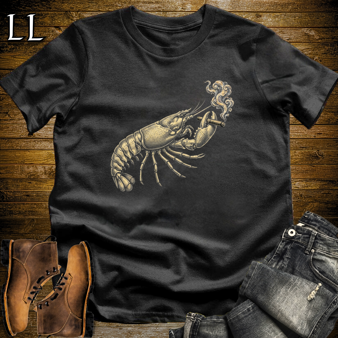 Vintage Cigar Lobster T-Shirt Black | Cigar Lover Gift Tee