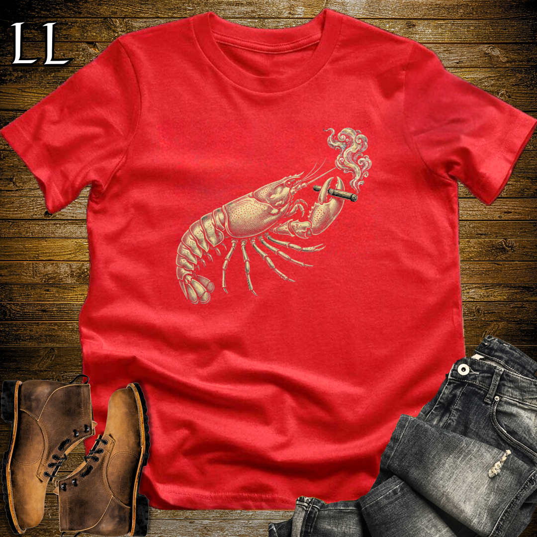 Vintage Cigar Lobster T-Shirt Red | Cigar Lover Gift Tee
