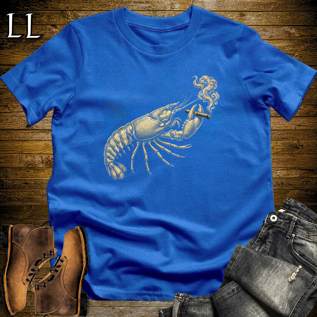 Vintage Cigar Lobster T-Shirt Royal | Cigar Lover Gift Tee