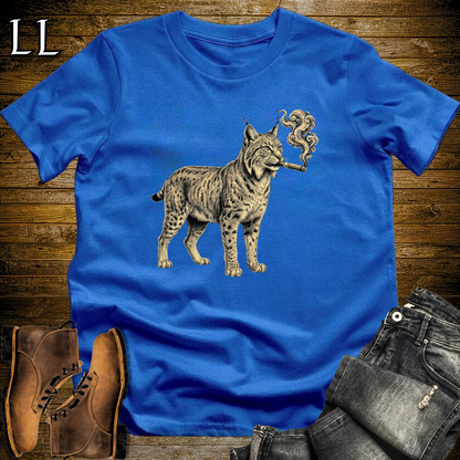 Vintage Cigar Lynx T-Shirt Royal Blue | Cigar Lover Gift Tee