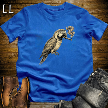 Vintage Cigar Macaw T-Shirt Royal Blue | Funny Macaw Cigar Gift Tee