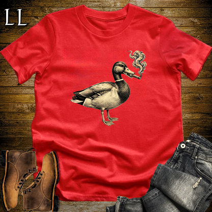 Vintage Cigar Mallard Duck T-Shirt Red | Cigar Lover Tee