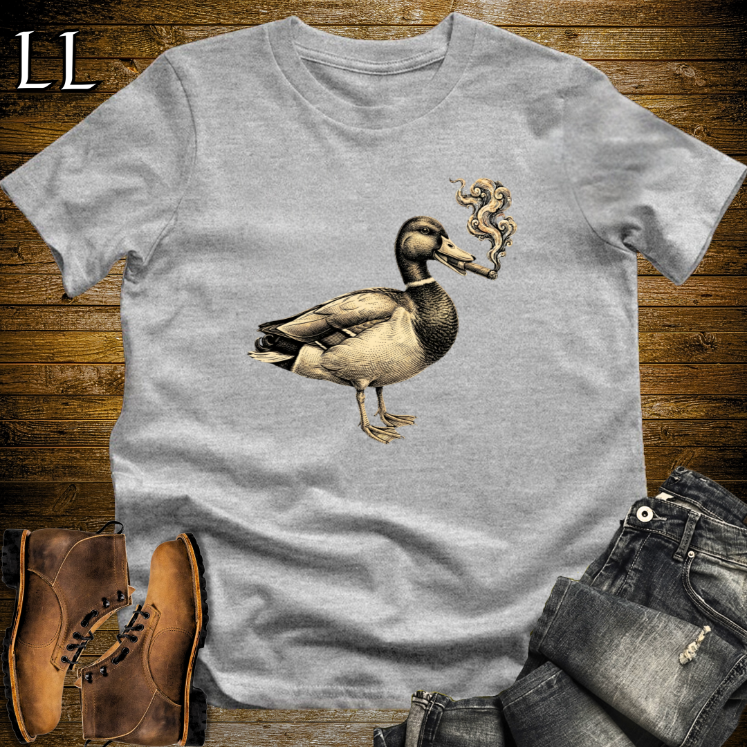 Vintage Cigar Mallard Duck T-Shirt Sport Grey | Cigar Lover Tee