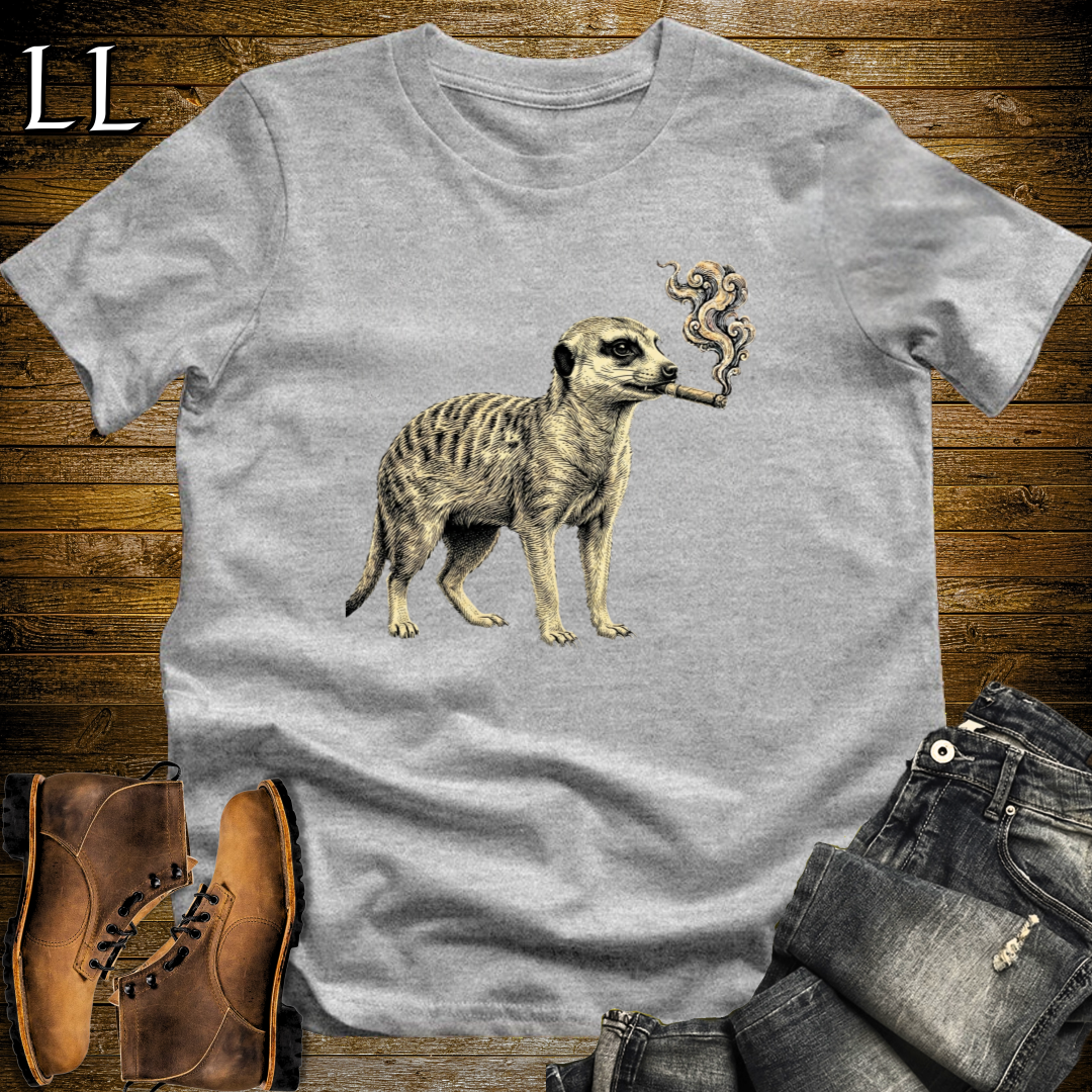 Vintage Cigar Meerkat T-Shirt Sport Grey | Cigar Lover Gift Tee