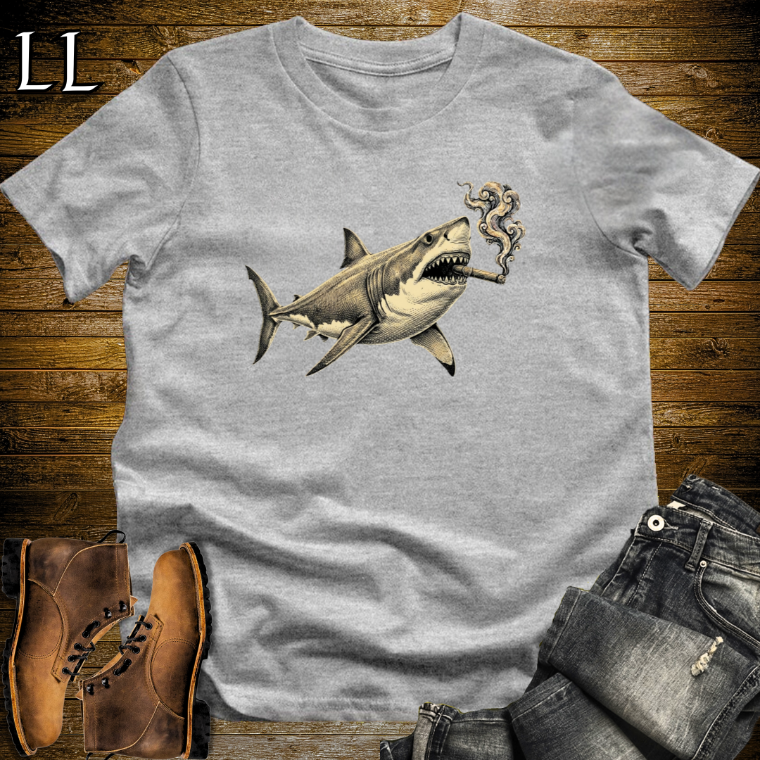 Vintage Cigar Megalodon T-Shirt Sport Grey | Cigar Lover Tee