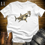 Vintage Cigar Megalodon T-Shirt White | Cigar Lover Tee