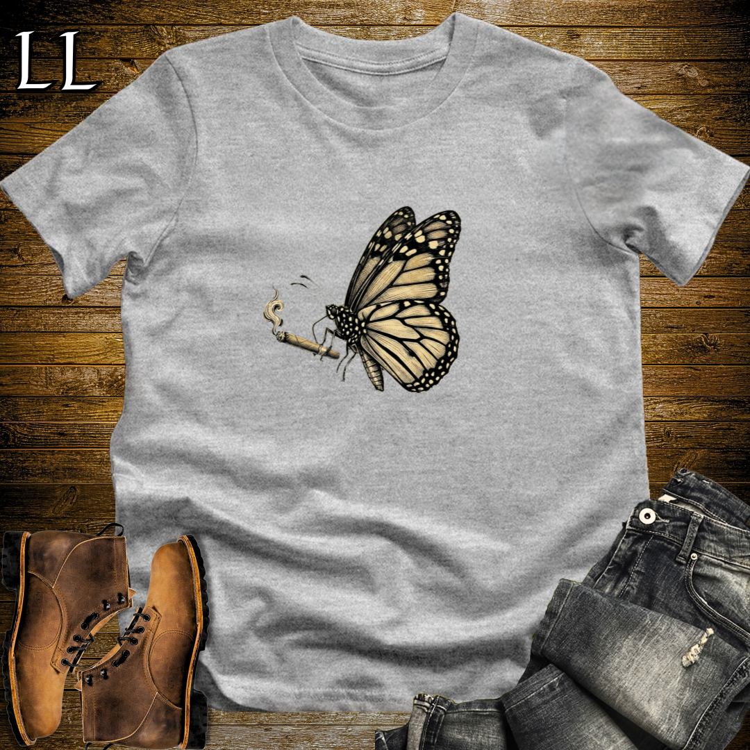 Vintage Cigar Monarch Butterfly T-Shirt Sport Grey | Cigar Lover Gift Tee