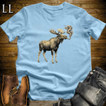 Vintage Cigar Moose T-Shirt Light Blue | Funny Moose Cigar Gift Tee