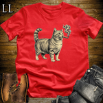 Vintage Cigar Munchkin Cat T-Shirt Red | Cat Lover Gift