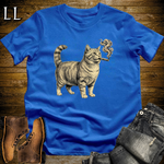 Vintage Cigar Munchkin Cat T-Shirt Royal Blue | Cat Lover Gift
