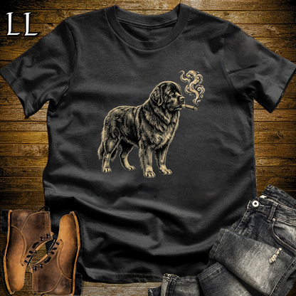Vintage Cigar Newfoundland T-Shirt Black | Dog Lover Gift Tee