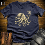 Vintage Cigar Octopus T-Shirt Navy | Vintage Cigar Lover Tee