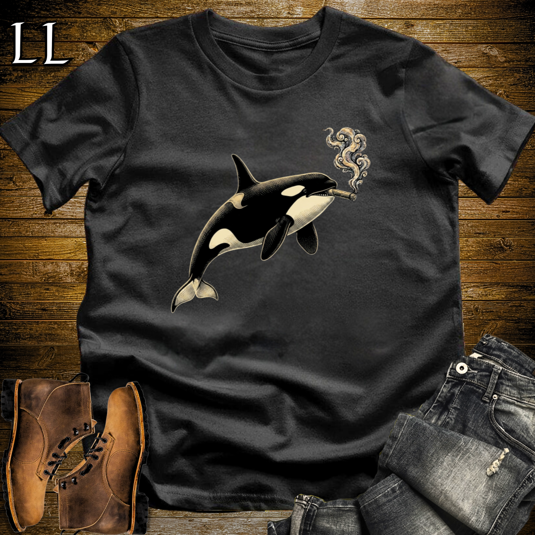 Vintage Cigar Orca T-Shirt Black | Vintage Cigar Lover Tee