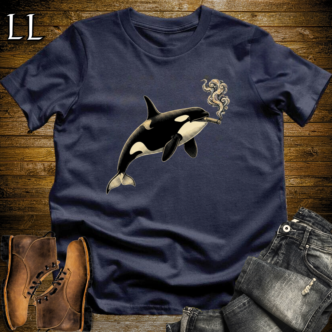 Vintage Cigar Orca T-Shirt Navy | Vintage Cigar Lover Tee