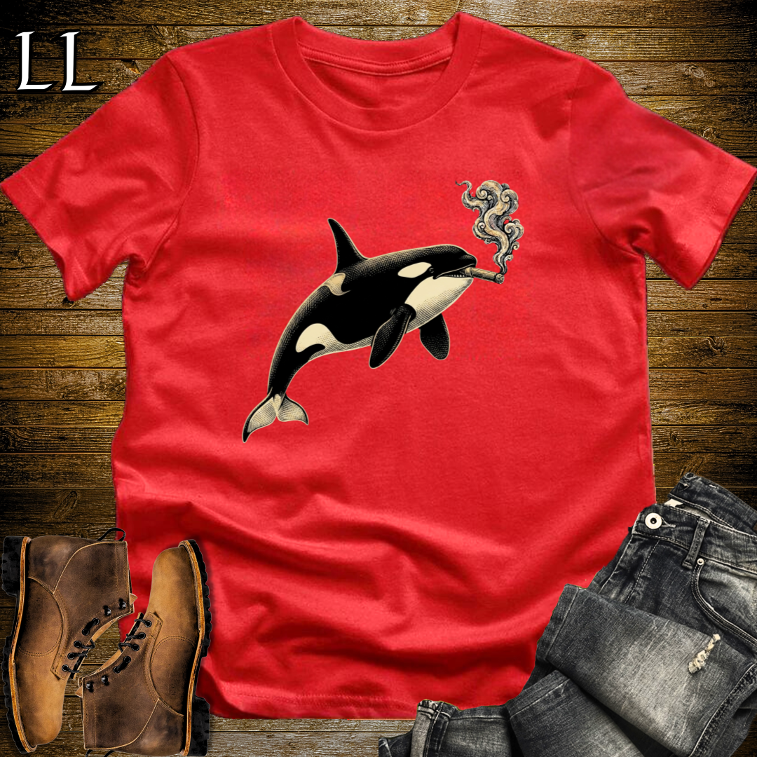 Vintage Cigar Orca T-Shirt Red | Vintage Cigar Lover Tee