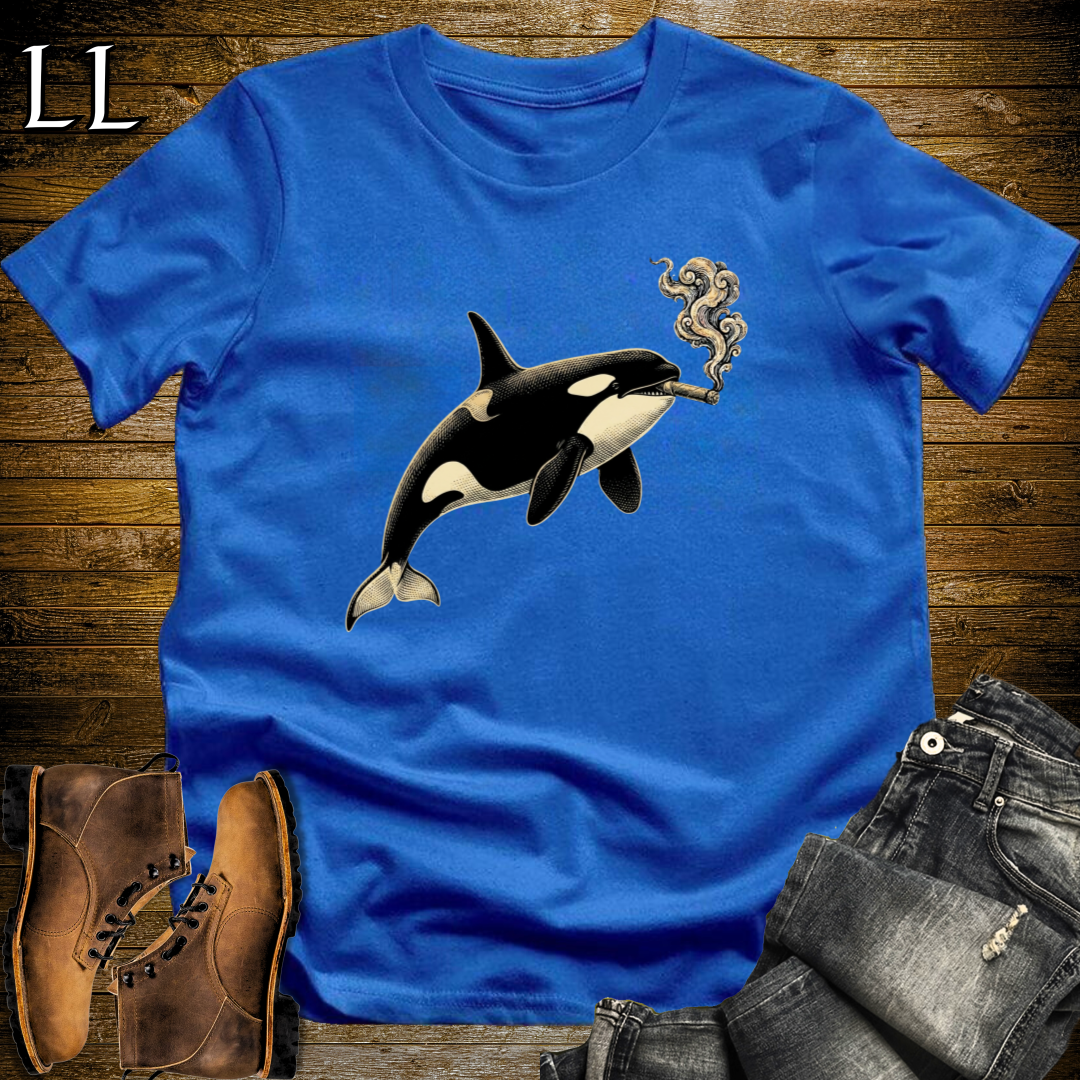 Vintage Cigar Orca T-Shirt Royal Blue | Vintage Cigar Lover Tee