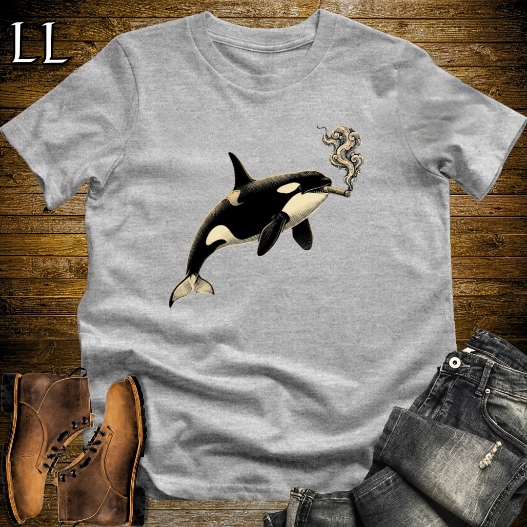 Vintage Cigar Orca T-Shirt Sport Grey | Vintage Cigar Lover Tee