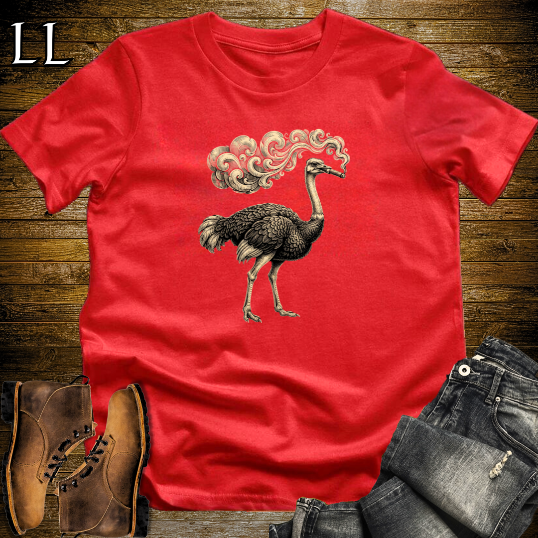Vintage Cigar Ostrich T-Shirt Red | Cigar Lover Gift Tee