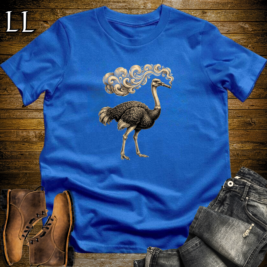 Vintage Cigar Ostrich T-Shirt Royal Blue | Cigar Lover Gift Tee