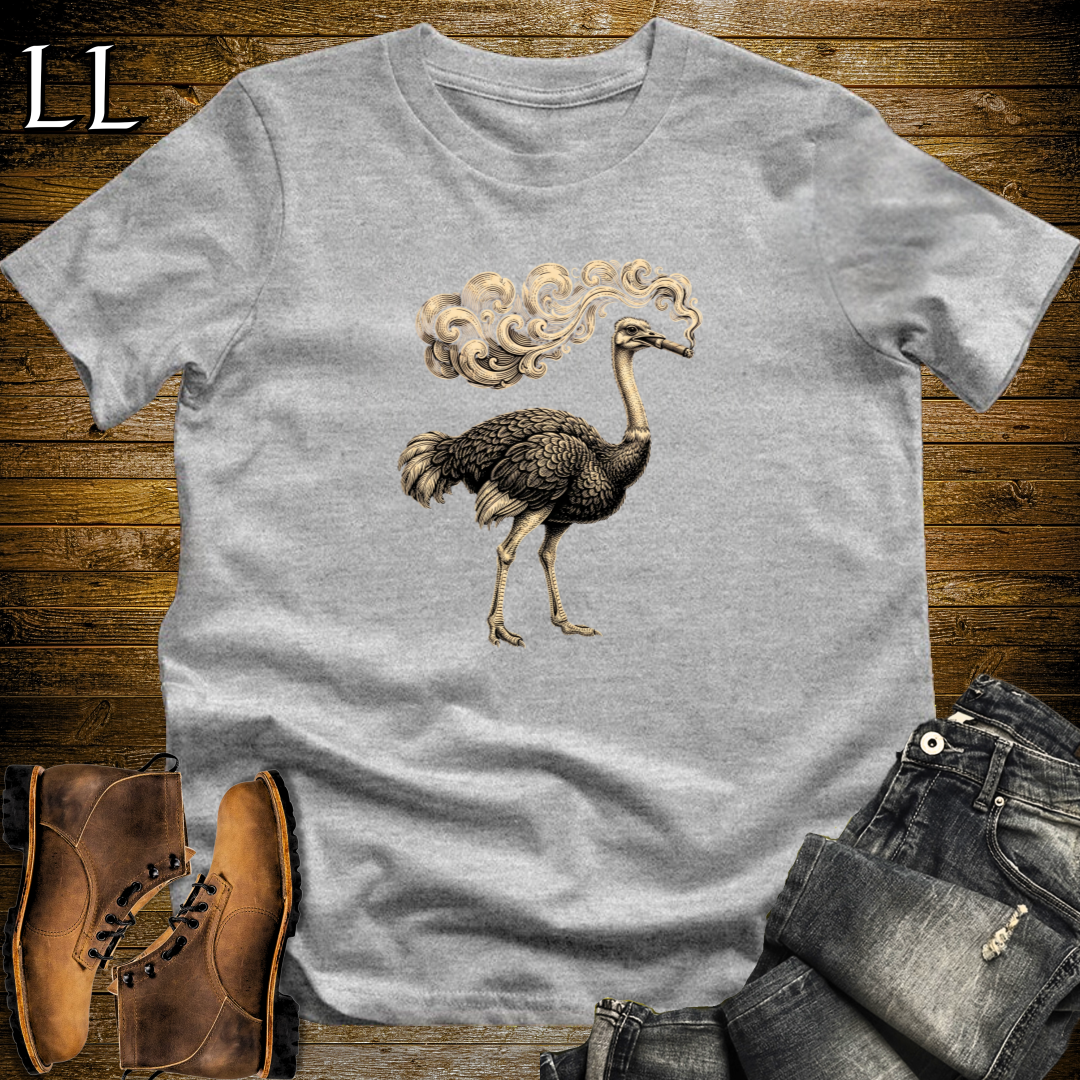Vintage Cigar Ostrich T-Shirt Sport Grey | Cigar Lover Gift Tee