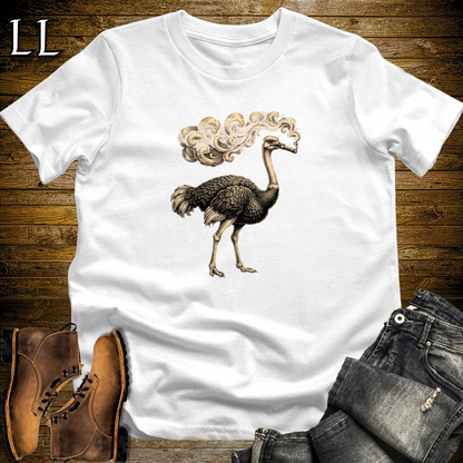 Vintage Cigar Ostrich T-Shirt White | Cigar Lover Gift Tee