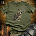 Vintage Cigar Owl T-Shirt Military Green | Vintage Cigar Lover Tee