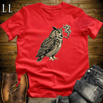Vintage Cigar Owl T-Shirt Red | Vintage Cigar Lover Tee