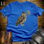 Vintage Cigar Owl T-Shirt Royal Blue | Vintage Cigar Lover Tee