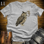 Vintage Cigar Owl T-Shirt Sport Grey | Vintage Cigar Lover Tee
