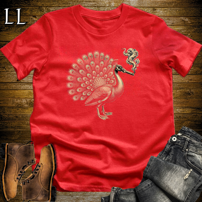 Vintage Cigar Peacock T-Shirt Red | Vintage Cigar Lover Gift Tee