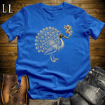 Vintage Cigar Peacock T-Shirt Royal Blue | Vintage Cigar Lover Gift Tee