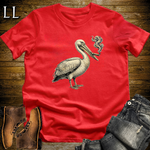 Vintage Cigar Pelican T-Shirt Red | Vintage Cigar Bird Lover Gift Tee