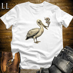 Vintage Cigar Pelican T-Shirt White | Vintage Cigar Bird Lover Gift Tee