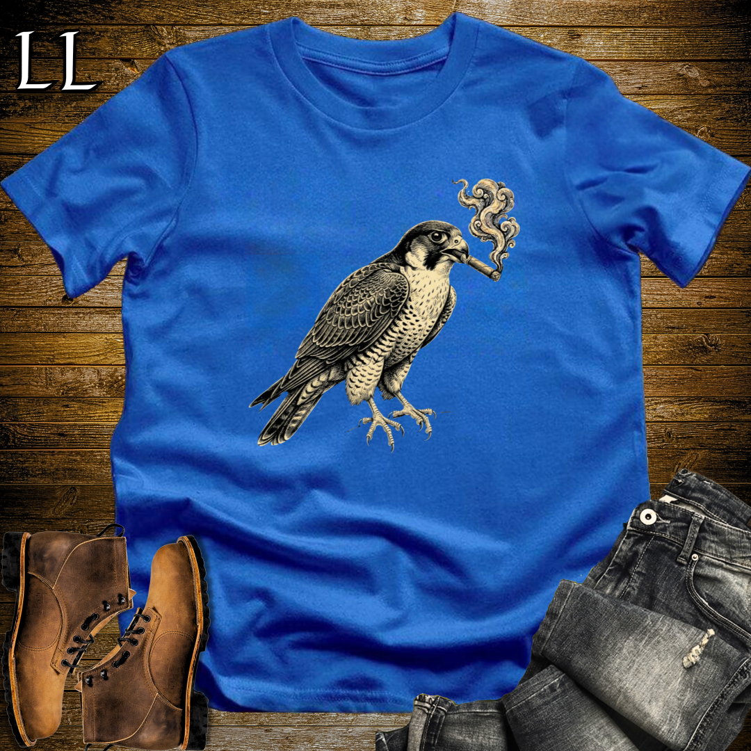 Vintage Cigar Peregrine Falcon T-Shirt Royal Blue | Vintage Cigar Bird Lover Gift Tee