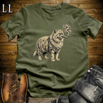 Vintage Cigar Persian Cat T-Shirt Military Green | Cat Lover Gift
