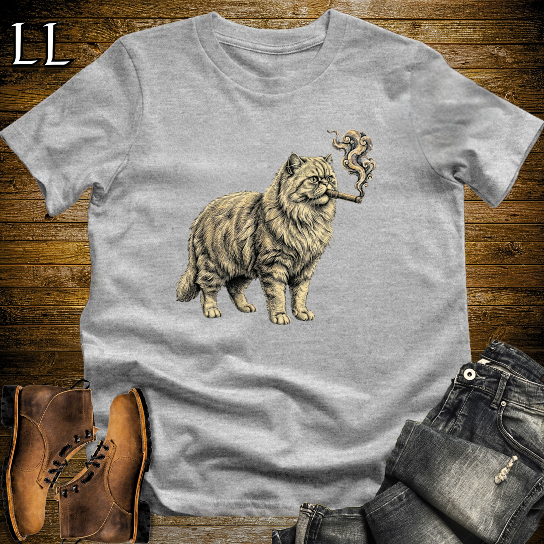 Vintage Cigar Persian Cat T-Shirt Sport Grey | Cat Lover Gift