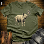 Vintage Cigar Pig T-Shirt Military Green | Funny Cigar Animal Shirt