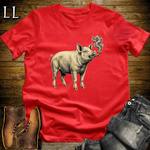 Vintage Cigar Pig T-Shirt Red | Funny Cigar Animal Shirt