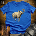 Vintage Cigar Pig T-Shirt Royal Blue | Funny Cigar Animal Shirt