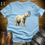 Vintage Cigar Polar Bear T-Shirt Light Blue | Funny Animal Shirt