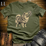Vintage Cigar Pomeranian T-Shirt Military Green | Cigar Dog Lover Gift Tee