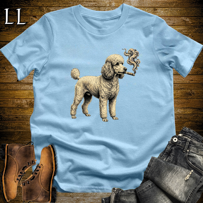 Vintage Cigar Poodle T-Shirt Light Blue | Vintage Cigar Lover Tee