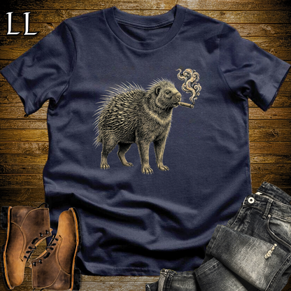 Vintage Cigar Porcupine T-Shirt Navy | Cigar Lover Gift Tee