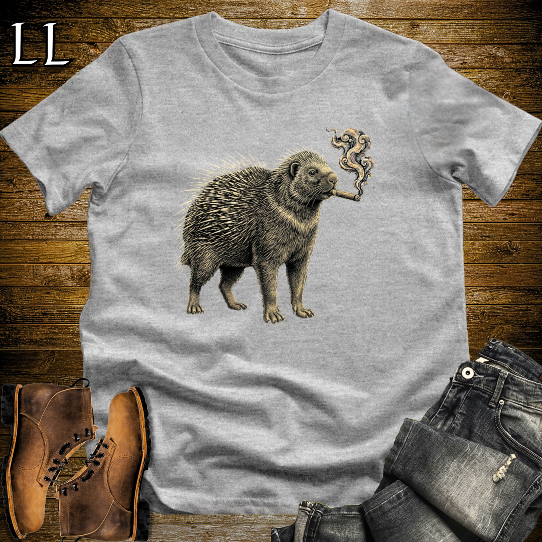 Vintage Cigar Porcupine T-Shirt Sport Grey | Cigar Lover Gift Tee