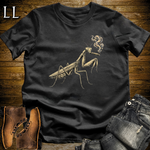 Vintage Cigar Praying Mantis T-Shirt Black | Funny Cigar Bug Tee