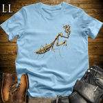 Vintage Cigar Praying Mantis T-Shirt Light Blue | Funny Cigar Bug Tee