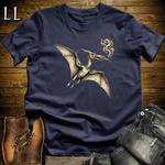 Vintage Cigar Pteranodon T-Shirt Navy | Dinosaur Lover Gift Tee